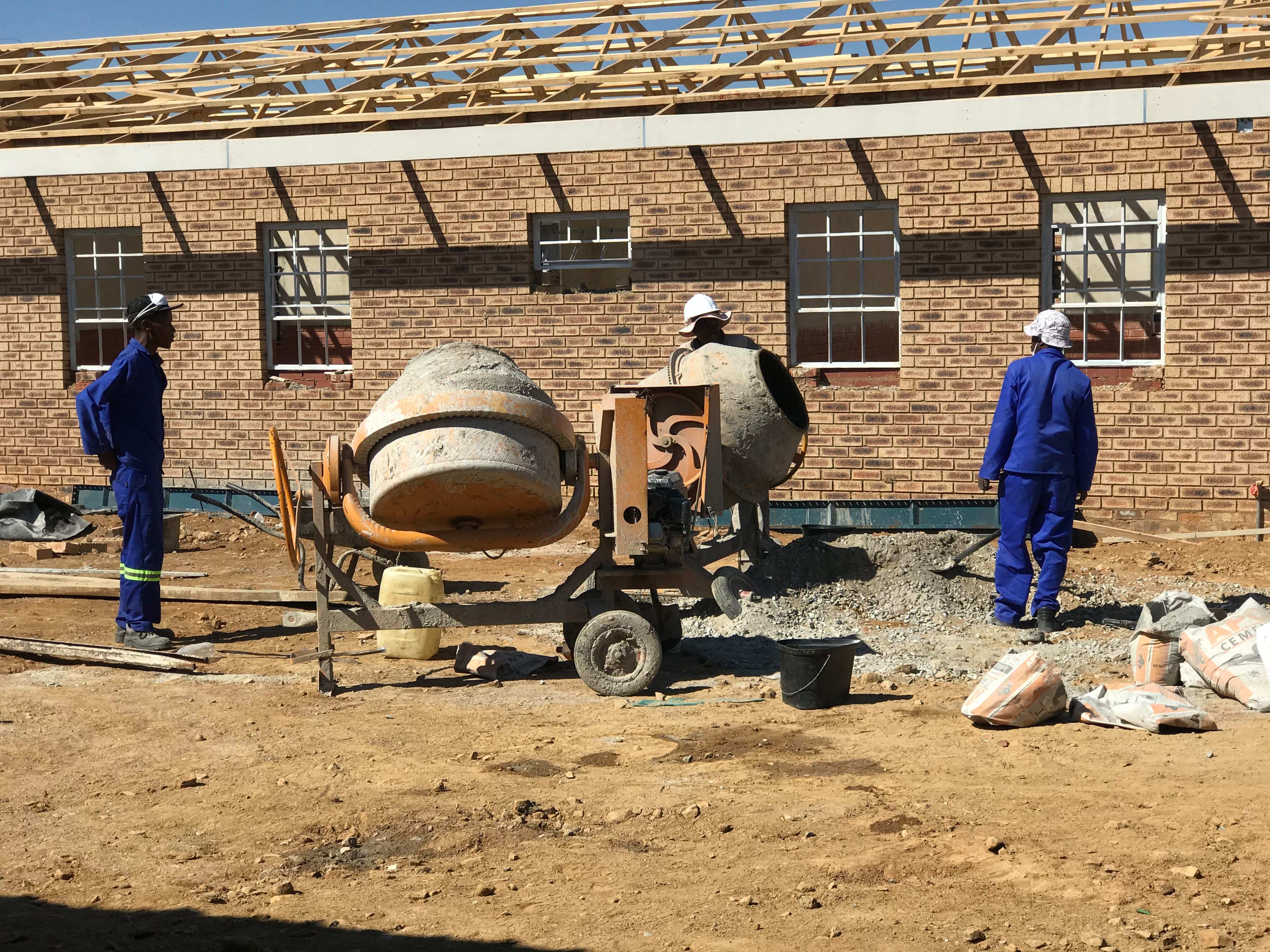 Worker handling building maintenance work